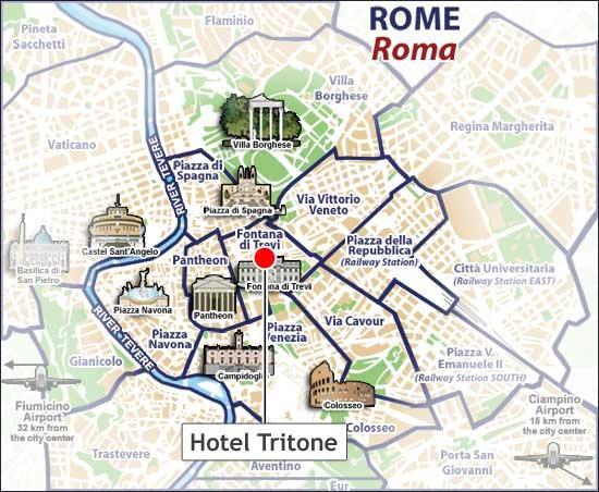 Location - Tritone Hotel, Rome